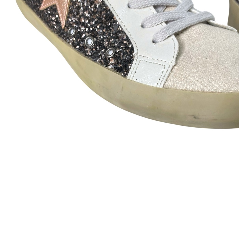 SHU SHOP PAMELA Gold Black Glitter Casual Star Sneakers Womens 8 - Picture 7 of 11